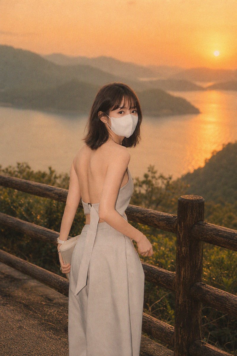 亚麻套装 · 日落 ④ 上身